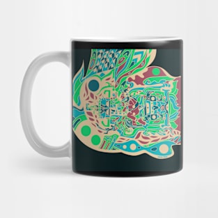 mister pakal the mexican mayan astronaut ecopop in space landscape art Mug